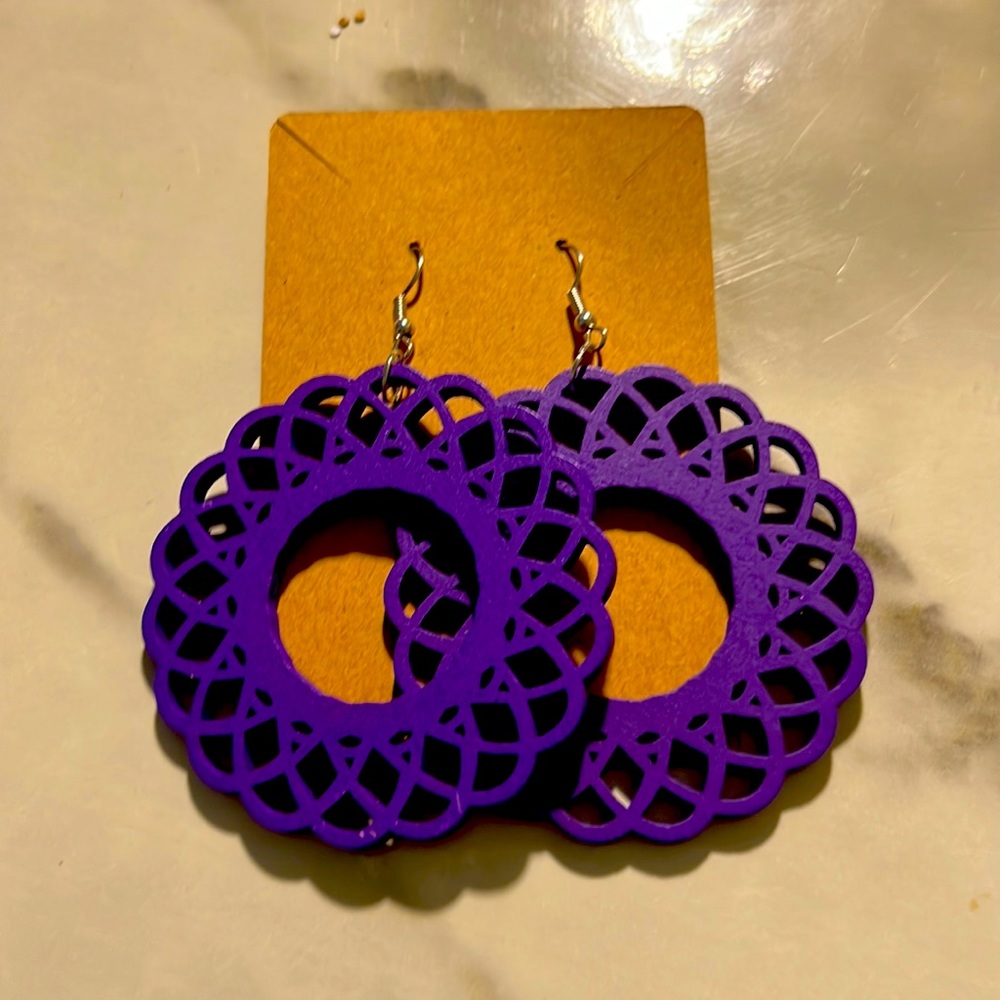 Purple Circle Earrings